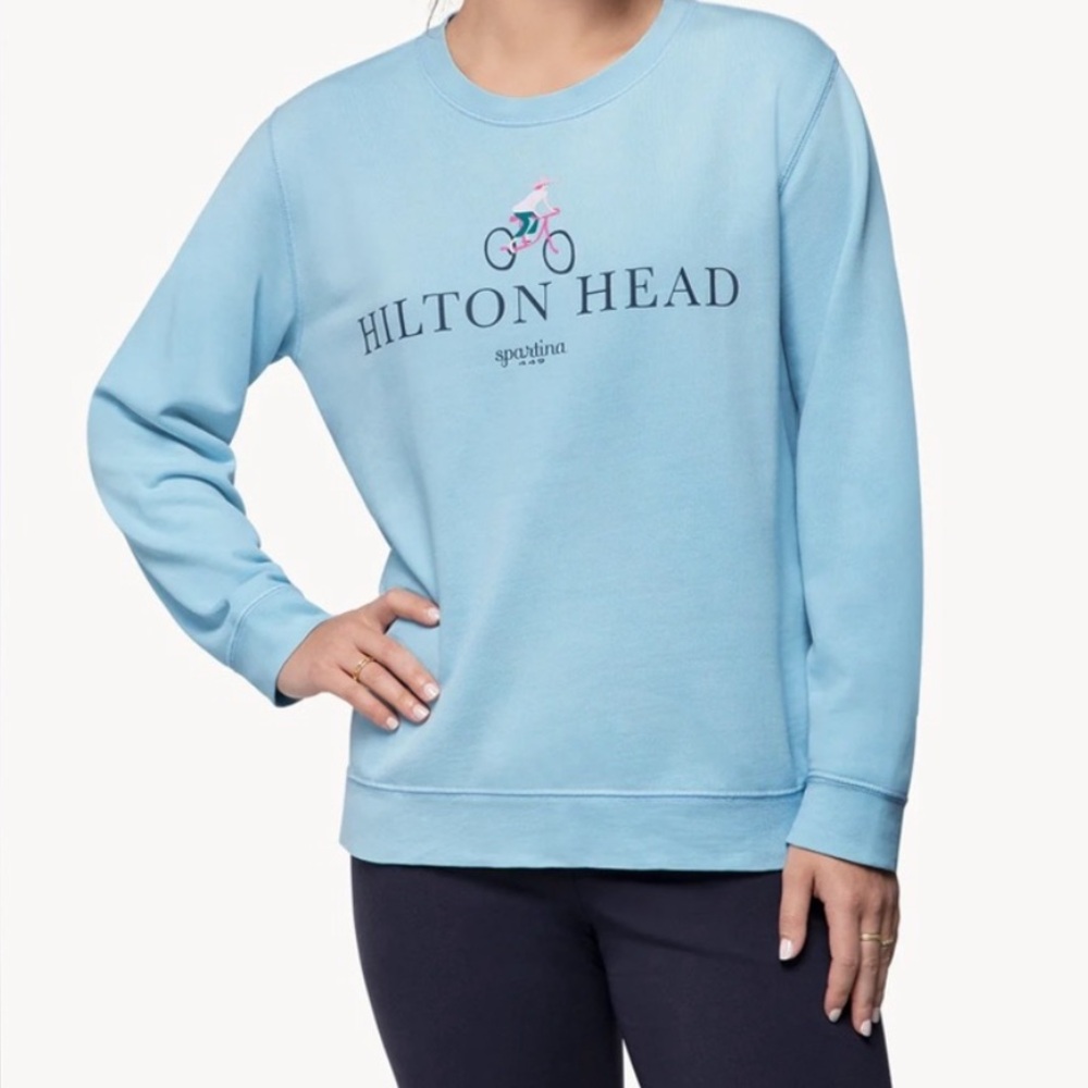 Spartina 449 Blue Long Sleeve Crewneck Sweatshirt